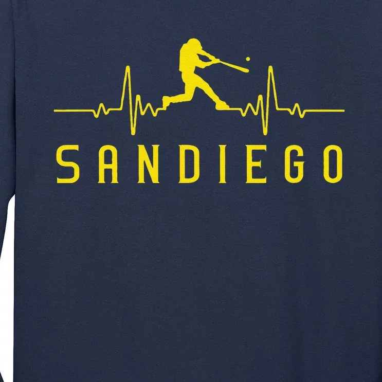 San Diego Baseball Heartbeat Sd Tall Long Sleeve T-Shirt