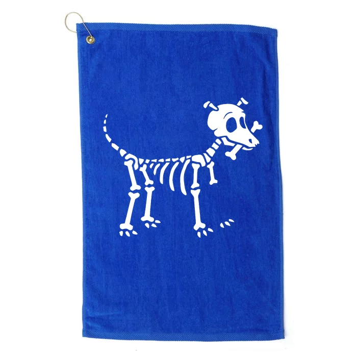 Skeleton Dog & Bone Platinum Collection Golf Towel