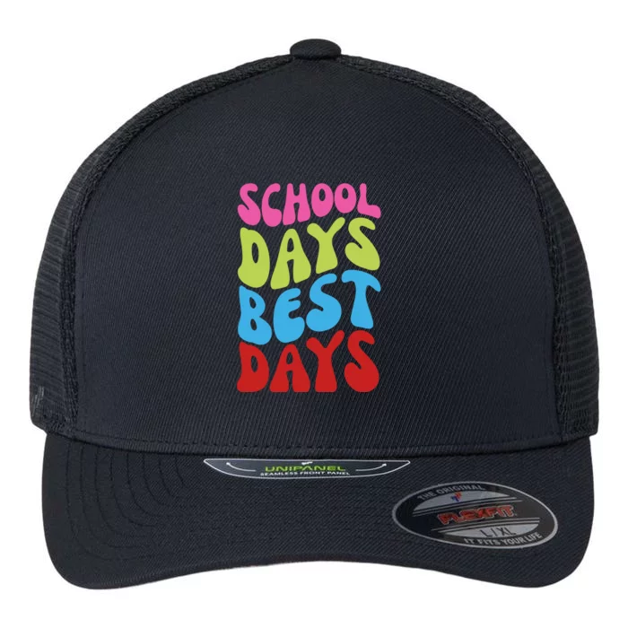 School Days Best Days Colorful Flexfit Unipanel Trucker Cap