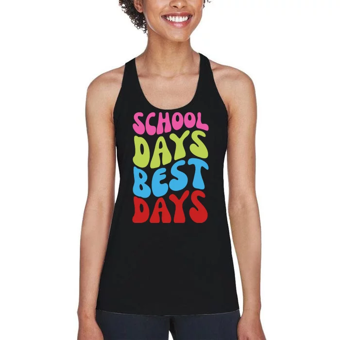 School Days Best Days Colorful Women's Racerback Tank