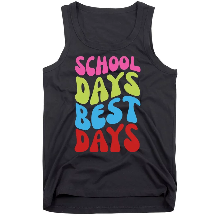 School Days Best Days Colorful Tank Top