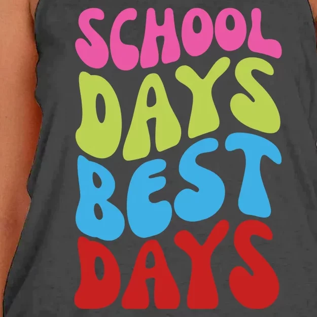 School Days Best Days Colorful Women's Knotted Racerback Tank