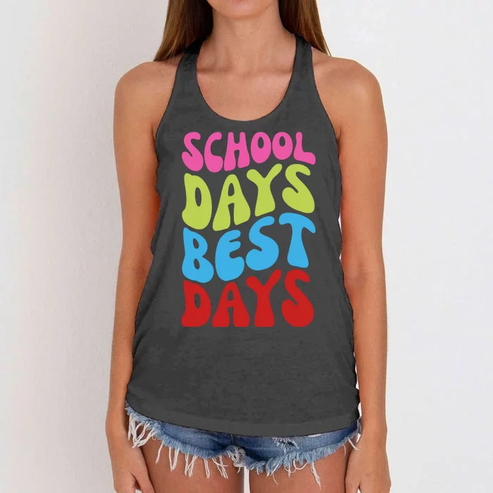 School Days Best Days Colorful Women's Knotted Racerback Tank