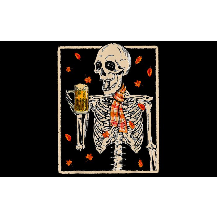 Skeleton Drinking Beer Retro Halloween Costume Beer Drink Bumper Sticker