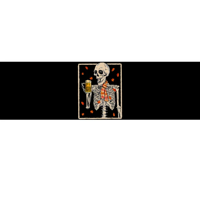 Skeleton Drinking Beer Retro Halloween Costume Beer Drink Bumper Sticker