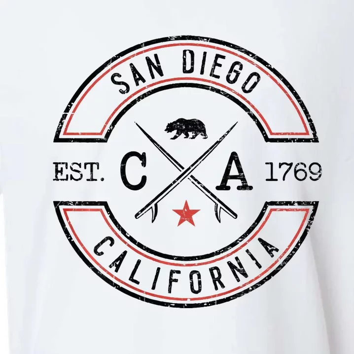 San Diego Beach California Ca Retro Surfer Sueded Cloud Jersey T-Shirt