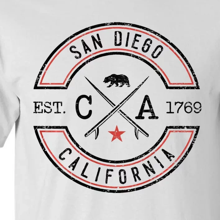 San Diego Beach California Ca Retro Surfer Tall T-Shirt