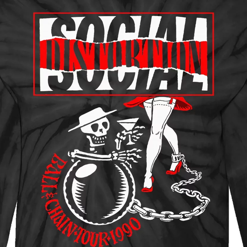 Social Distortion Ball And Chain Tie-Dye Long Sleeve Shirt