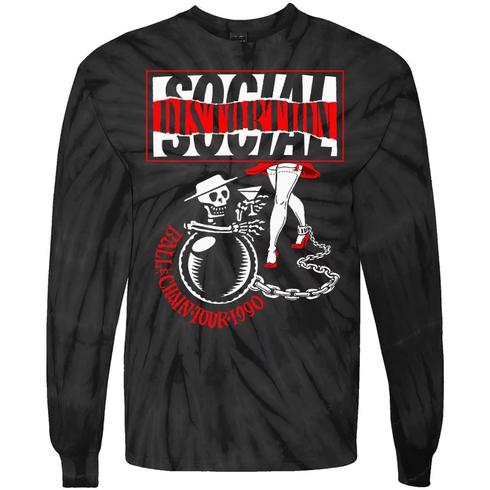 Social Distortion Ball And Chain Tie-Dye Long Sleeve Shirt