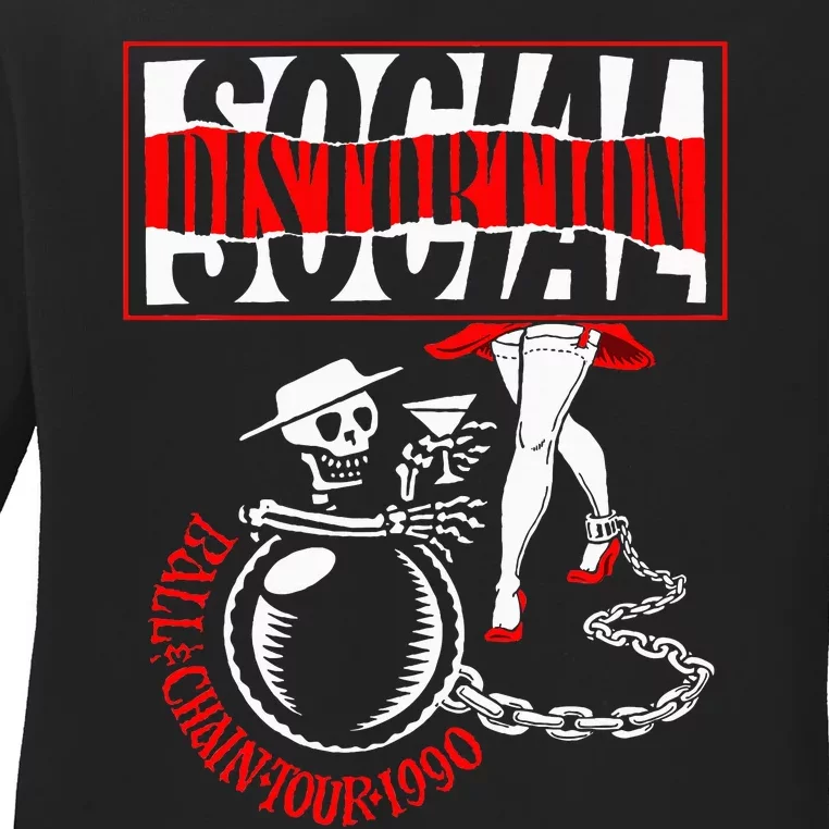 Social Distortion Ball And Chain Ladies Long Sleeve Shirt