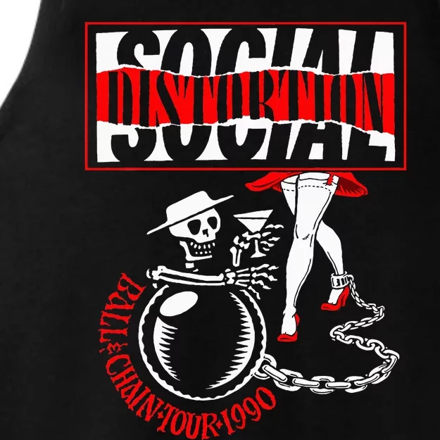 Social Distortion Ball And Chain Ladies Tri-Blend Wicking Tank