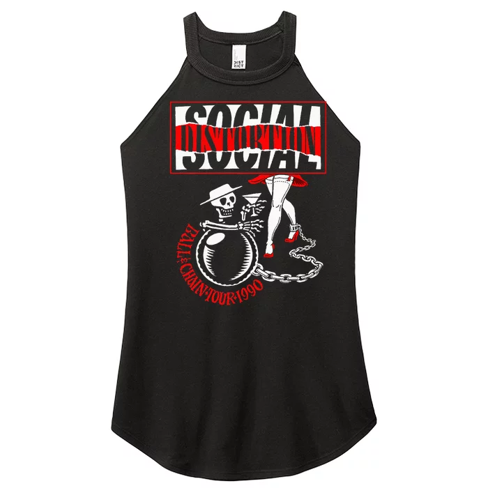 Social Distortion Ball And Chain Women’s Perfect Tri Rocker Tank