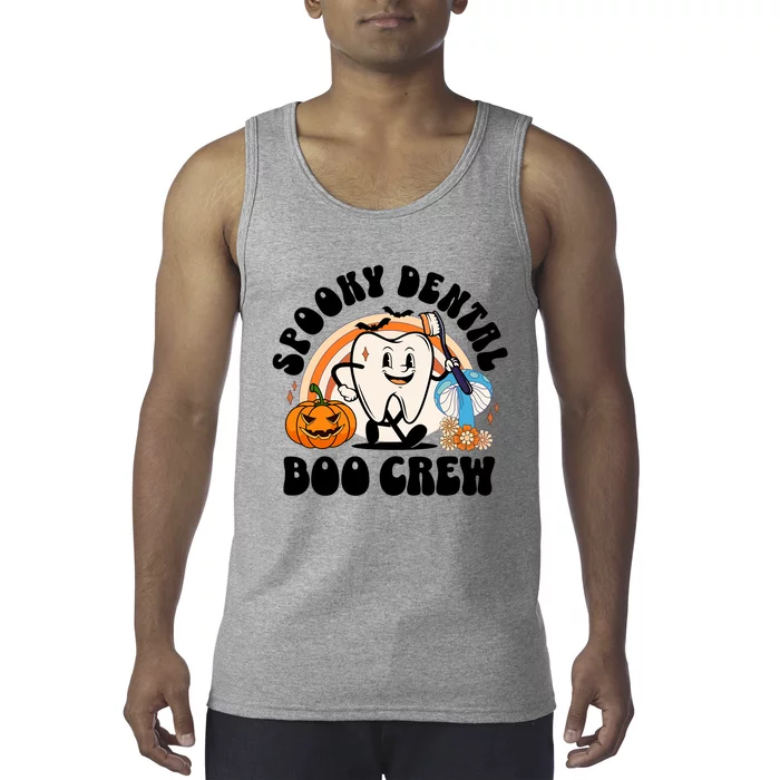 Spooky Dental Boo Crew Retro Halloween Dentist Office Humor Gift Tank Top