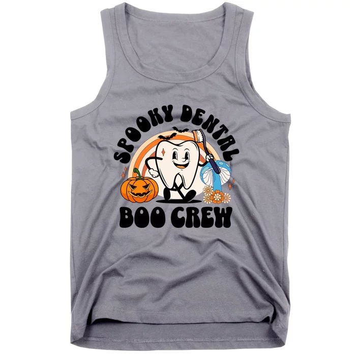 Spooky Dental Boo Crew Retro Halloween Dentist Office Humor Gift Tank Top