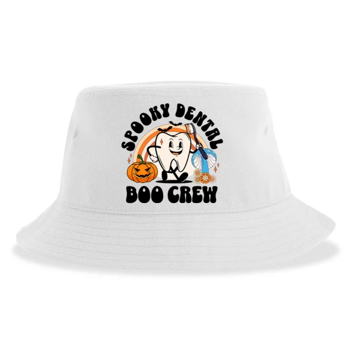 Spooky Dental Boo Crew Retro Halloween Dentist Office Humor Gift Sustainable Bucket Hat