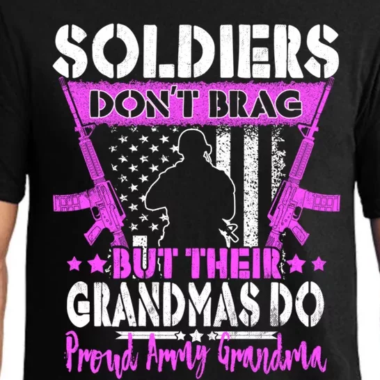 Soldiers Dont Brag Proud Army Grandma Military Grandmother Great Gift Pajama Set