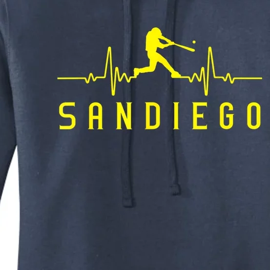 San Diego Baseball Heartbeat SD Game Day Padre Women's Pullover Hoodie