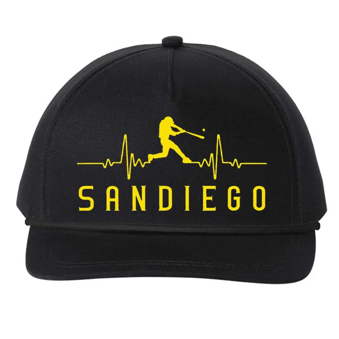 San Diego Baseball Heartbeat SD Snapback Five-Panel Rope Hat