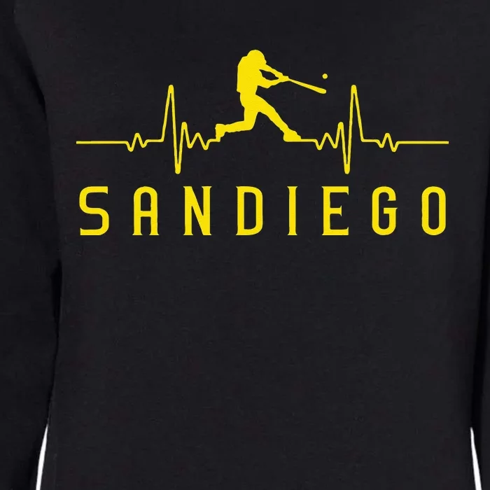 San Diego Baseball Heartbeat SD Womens California Wash Sweatshirt