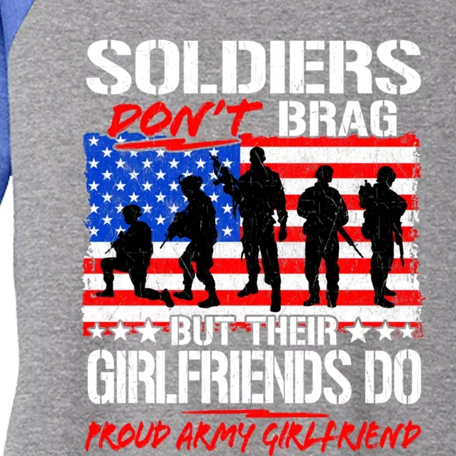 Soldiers Don't Brag Proud Army Friend Funny Military Gift Women's Tri-Blend 3/4-Sleeve Raglan Shirt