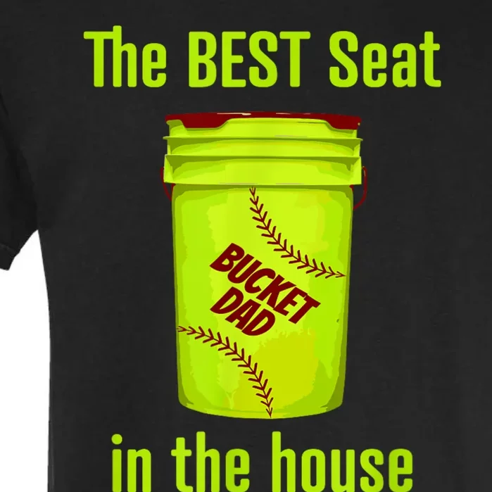 Softball Dad Best Seat In The House Pitcher Catcher Garment-Dyed Heavyweight T-Shirt