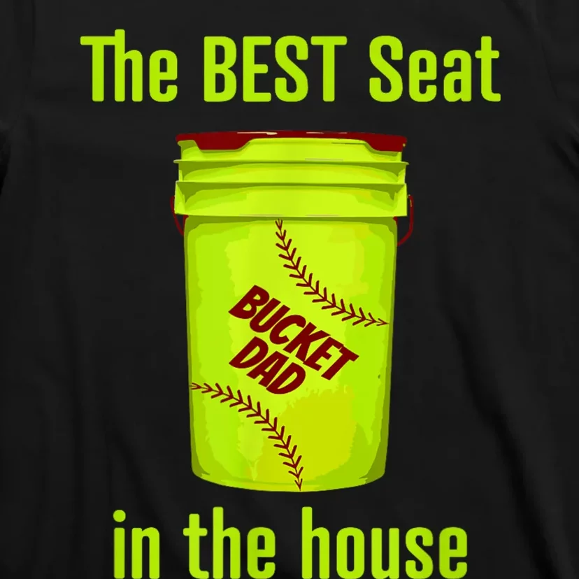 Softball Dad Best Seat In The House Pitcher Catcher T-Shirt