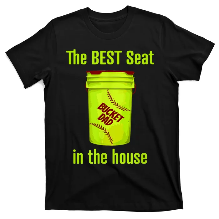 Softball Dad Best Seat In The House Pitcher Catcher T-Shirt