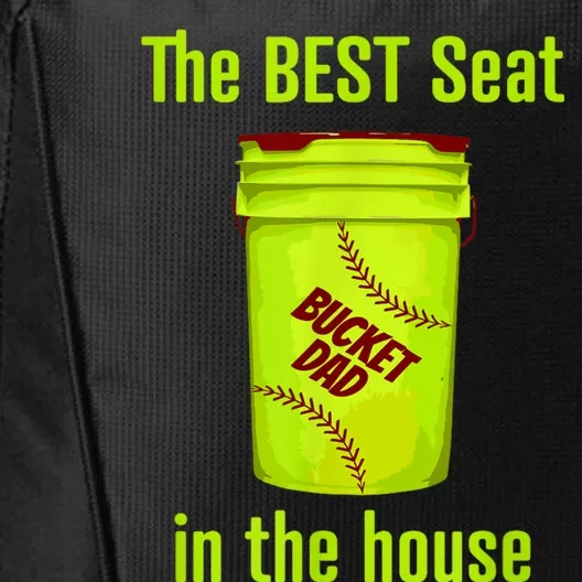 Softball Dad Best Seat In The House Pitcher Catcher City Backpack