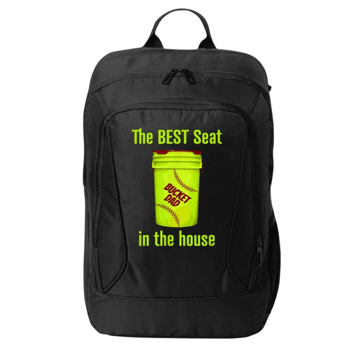 Softball Dad Best Seat In The House Pitcher Catcher City Backpack