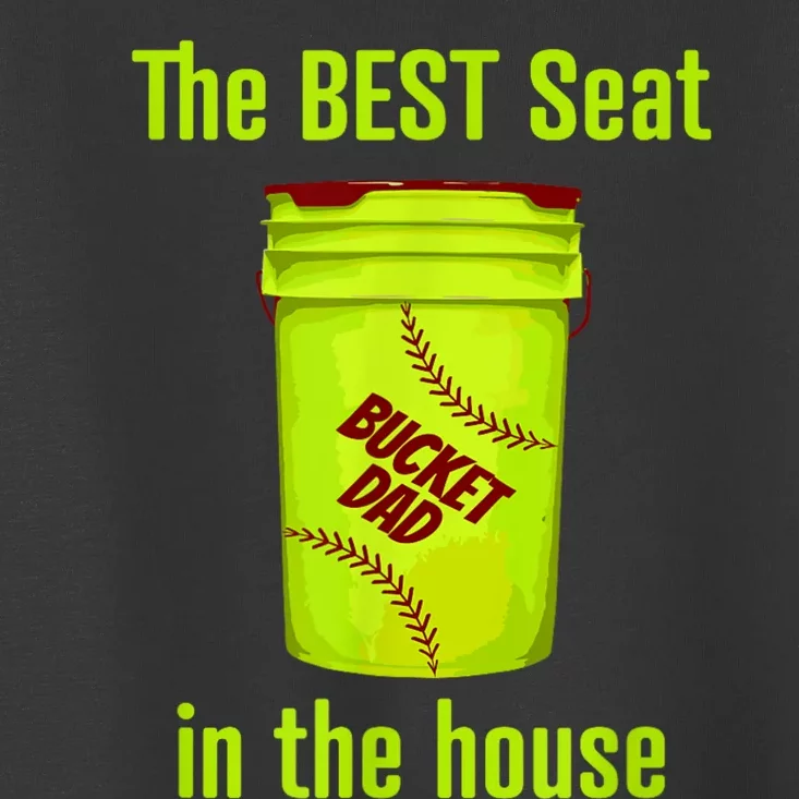 Softball Dad Best Seat In The House Pitcher Catcher Toddler T-Shirt