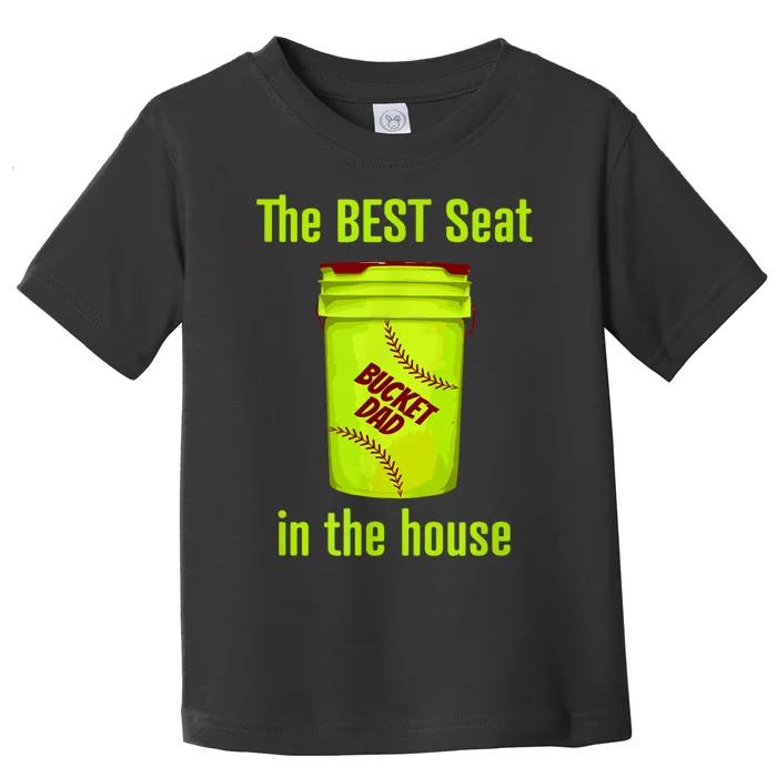 Softball Dad Best Seat In The House Pitcher Catcher Toddler T-Shirt