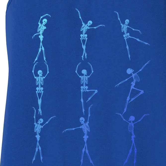 Skeleton Dancing Ballet Halloween Funny Gift Skeleton Ballerina Gift Women's Racerback Tank