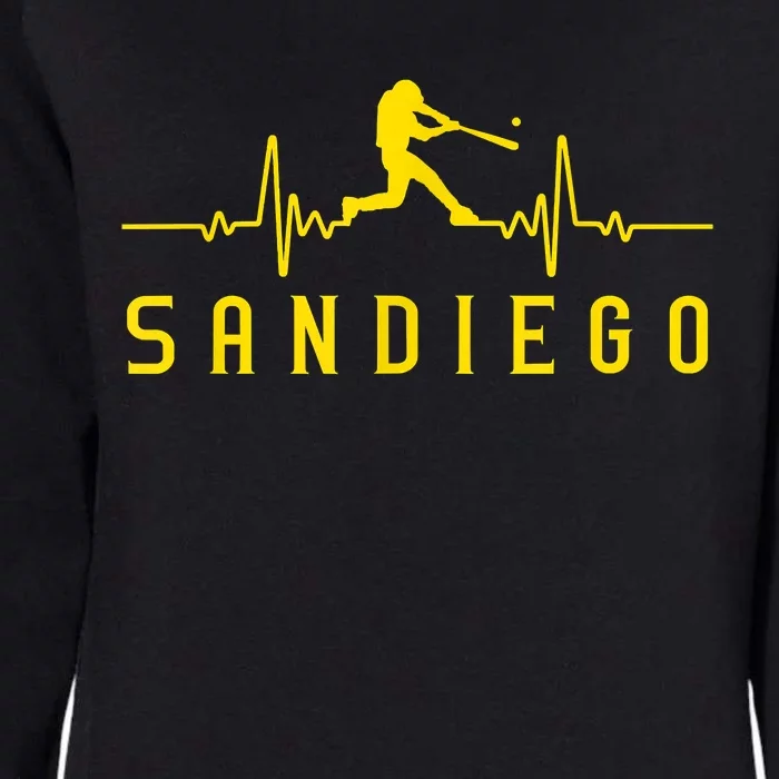 San Diego Baseball Heartbeat SD Womens California Wash Sweatshirt