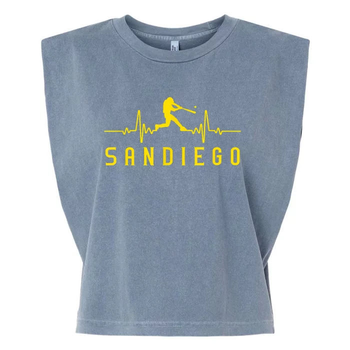 San Diego Baseball Heartbeat SD Garment-Dyed Women's Muscle Tee