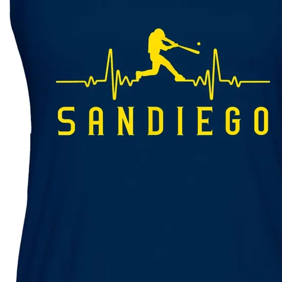 San Diego Baseball Heartbeat SD Ladies Essential Flowy Tank