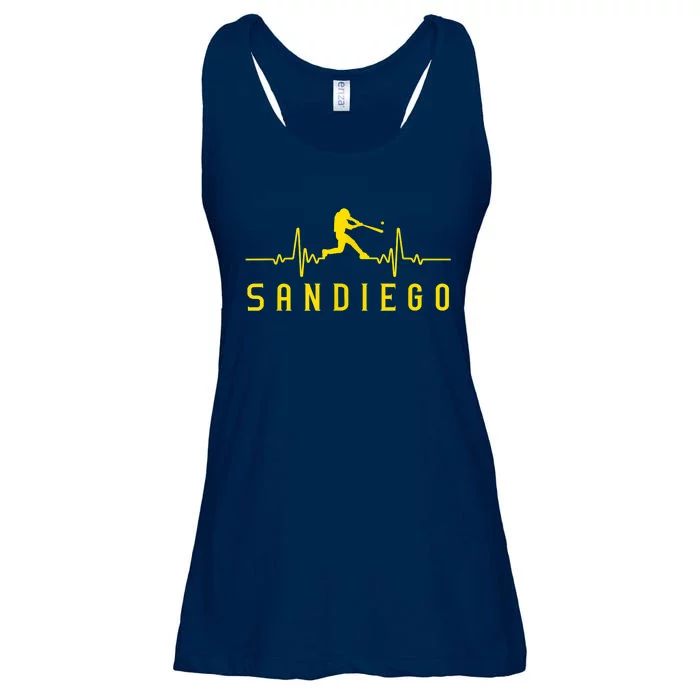 San Diego Baseball Heartbeat SD Ladies Essential Flowy Tank