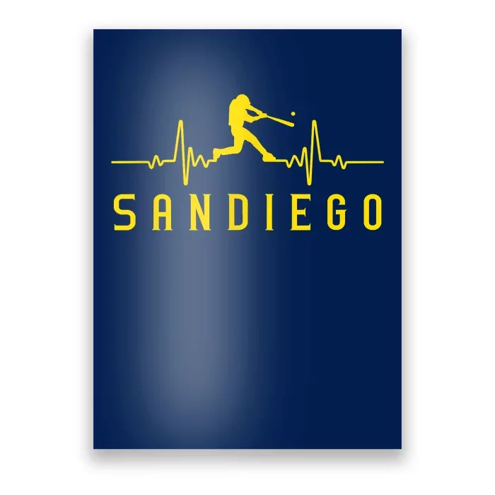 San Diego Baseball Heartbeat SD Poster