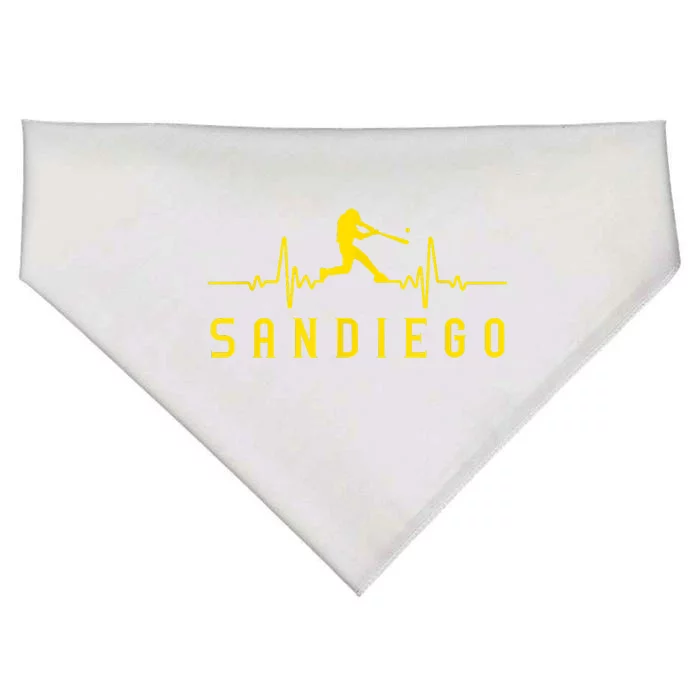 San Diego Baseball Heartbeat SD USA-Made Doggie Bandana