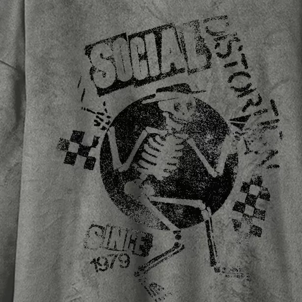 Social Distortion Black Spray Skelly Hooded Wearable Blanket