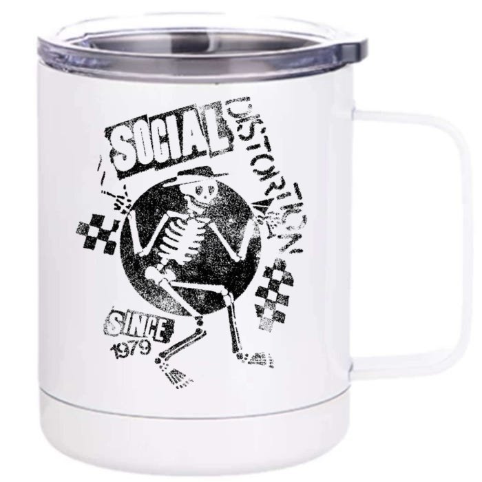 Social Distortion Black Spray Skelly Front & Back 12oz Stainless Steel Tumbler Cup