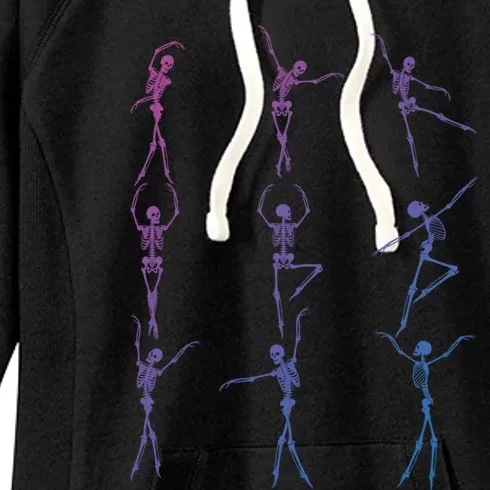 Skeleton Dancing Ballet Halloween Funny Gift Skeleton Ballerina Gift Women's Fleece Hoodie