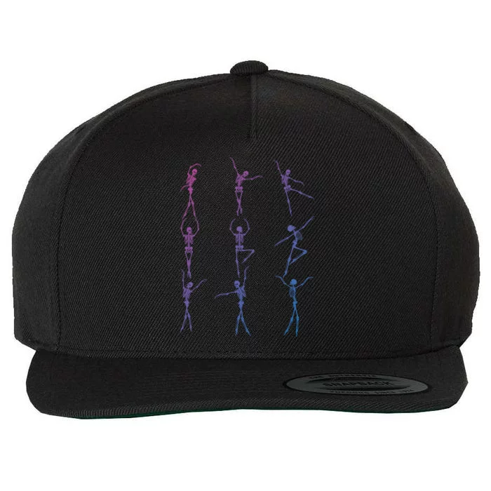 Skeleton Dancing Ballet Halloween Funny Gift Skeleton Ballerina Gift Wool Snapback Cap