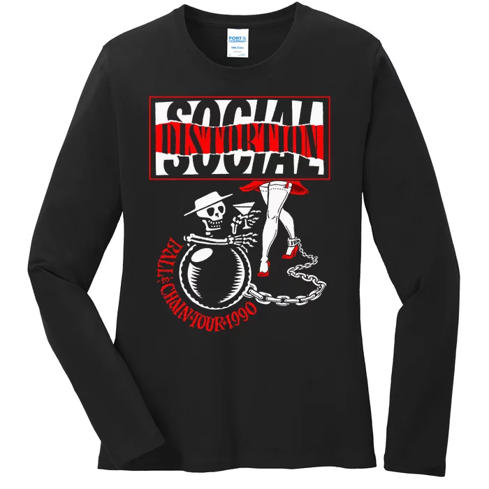 Social Distortion Ball And Chain Ladies Long Sleeve Shirt