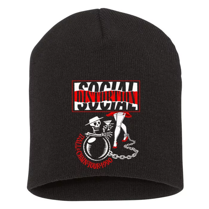 Social Distortion Ball And Chain Short Acrylic Beanie