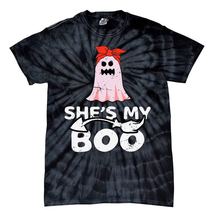 Spooky Duo Bootiful Couples Halloween Costume Tie-Dye T-Shirt