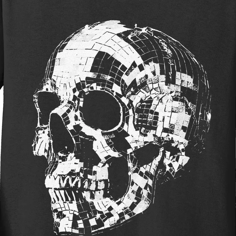 Skull Disco Ball Kids Long Sleeve Shirt