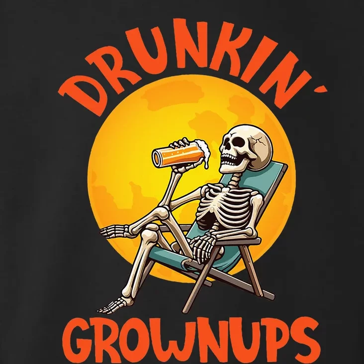 Skeleton Drinking Beer Halloween Drinker Drunkin Grownups Toddler Hoodie