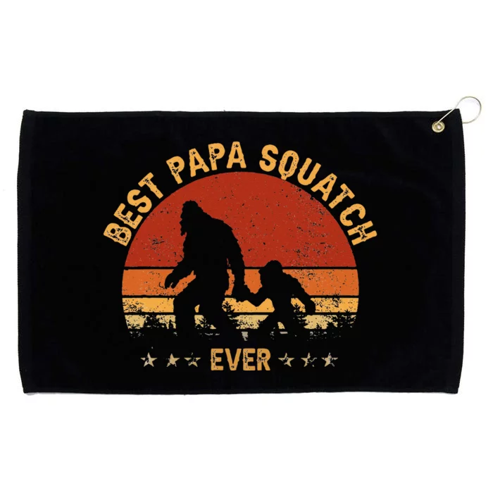 Sasquatch Dad Best Papa Squatch Ever Bigfoot Dad Fathers Day Grommeted Golf Towel