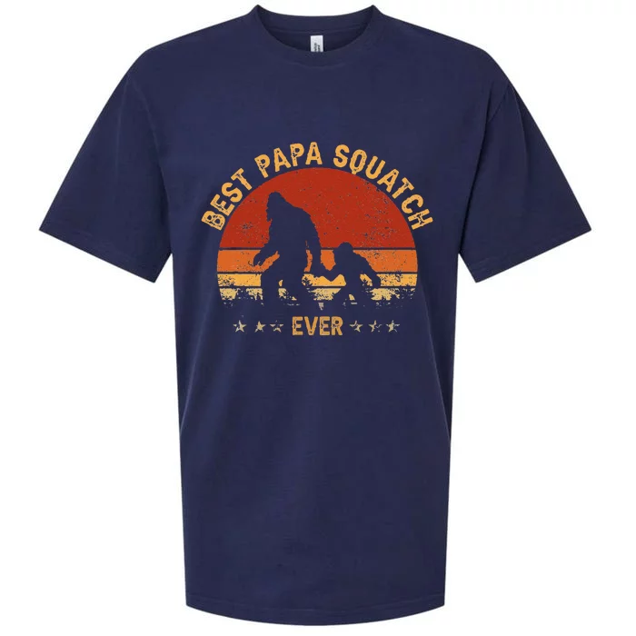 Sasquatch Dad Best Papa Squatch Ever Bigfoot Dad Fathers Day Sueded Cloud Jersey T-Shirt