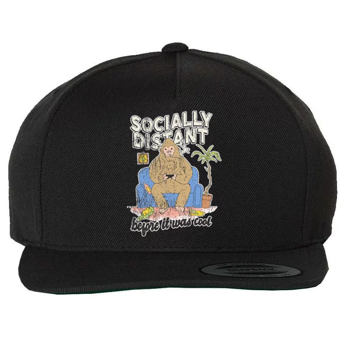 Social Distance Bigfoot Halloween Costume Wool Snapback Cap